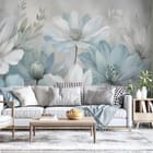Miniatura fototapety Pastelowe Kwiaty Polne we wnętrzu salonu