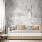 Miniatura fototapety Jeleń w leśnym krajobrazie we wnętrzu pokoju dziecka