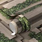 Miniatura fototapety Drewniane panele z roślinami fragment #1