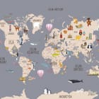 Miniatura fototapety Ilustrowana mapa świata dla dzieci