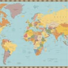 Miniatura fototapety Polityczna mapa świata z krajami