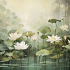 Miniatura fototapety Lilie i lotosy na wodzie