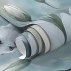 Miniatura fototapety Biały królik wśród kwiatów fragment #1