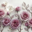 Miniatura fototapety Róże na Gałązkach z Białymi Kwiatami