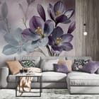 Miniatura fototapety Polne kwiaty w fioletowych odcieniach we wnętrzu salonu