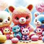 Miniatura fototapety Kolorowe Pluszowe Misie i Balon