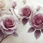 Miniatura fototapety Róże na gałązkach z liśćmi