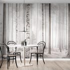 Miniatura fototapety Zimowy las brzozowy we wnętrzu kuchni