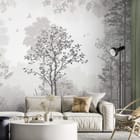 Miniatura fototapety Spokojny Las z Wysokimi Drzewami we wnętrzu salonu