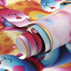 Miniatura fototapety Kolorowe króliki na łące fragment #1