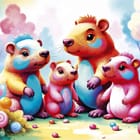 Miniatura fototapety Fantazyjne Zwierzęta i Kolorowe Drzewa