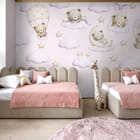 Miniatura fototapety Misie na chmurach i księżycu we wnętrzu pokoju dziecka