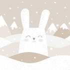 Miniatura fototapety Uśmiechnięty królik w górach