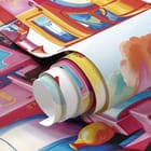 Miniatura fototapety Kolorowy pociąg i bajkowy zamek fragment #1