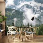 Miniatura fototapety Górski las wśród mgły we wnętrzu kuchni