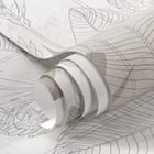 Miniatura fototapety Kwiaty i liście w stylu linearnym fragment #1