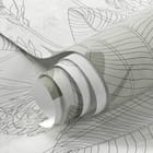 Miniatura fototapety Kwiaty i liście w delikatnej linii fragment #1