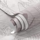 Miniatura fototapety Kwiaty i liście w linii na tle fragment #1