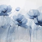 Miniatura fototapety Maki, kwiaty w odcieniach niebieskiego