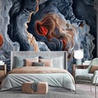 Miniatura fototapety Abstrakcyjne Fale w 3D we wnętrzu sypialni