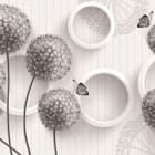 Miniatura fototapety Kwiaty 3D z okrągłymi główkami