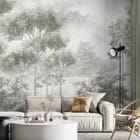 Miniatura fototapety Leśne drzewa w mglistej aurze we wnętrzu salonu
