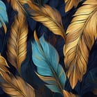 Miniatura fototapety Kolorowe pióra na ciemnym tle