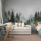 Miniatura fototapety Mglisty las iglasty we wnętrzu pokoju dziecka