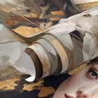 Miniatura fototapety Kobieta w sukni z kwiatami fragment #1