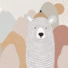 Miniatura fototapety Niedźwiedź w czapce na tle gór