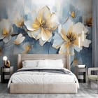 Miniatura fototapety Polne kwiaty na gałęziach we wnętrzu sypialni