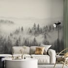 Miniatura fototapety Mglisty las iglasty we wnętrzu salonu