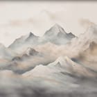 Miniatura fototapety Mgła nad górskimi szczytami