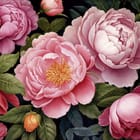 Miniatura fototapety Różowe piwonie na czarnym tle