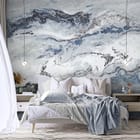 Miniatura fototapety Abstrakcyjne wzory marmuru we wnętrzu sypialni