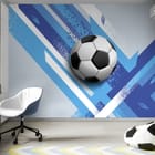 Miniatura fototapety Geometryczna piłka nożna we wnętrzu pokoju nastolatka