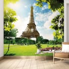 Miniatura fototapety Wieża Eiffla w parku Paryża - aranżacja w przedpokoju