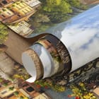 Miniatura fototapety Promenada nad jeziorem z kwiatami - realne zdjęcie w rolce