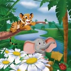 Miniatura fototapety Animowane zwierzęta w dżungli