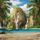 Miniatura fototapety Tropikalne wodospady i palmy