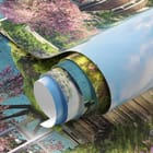 Miniatura fototapety Altana z wodospadem i górami - realne zdjęcie w rolce