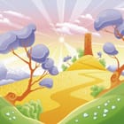 Miniatura fototapety Krajobraz z fioletowymi drzewami