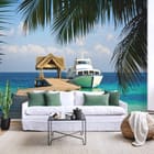 Miniatura fototapety Relaks na molo z łodzią we wnętrzu salonu