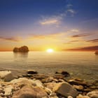 Miniatura fototapety Zachód słońca nad spokojnym morzem