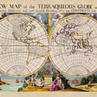 Miniatura fototapety Stara mapa świata z globusami