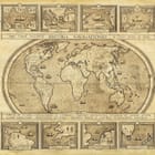 Miniatura fototapety Stara mapa świata z ilustracjami