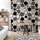 Miniatura fototapety Geometryczny wzór z heksagonami - aranżacja w salonie