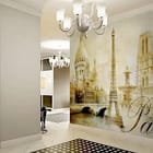 Miniatura fototapety Paryż z Wieżą Eiffla i zabytkami we wnętrzu przedpokoju