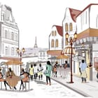 Miniatura fototapety Uliczna kawiarnia w Paryżu