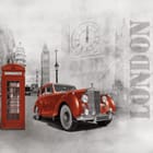 Miniatura fototapety Czerwony samochód w Londynie